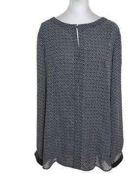 Adolfo Dominguez Black and White Polka Dot Blouse Size 10